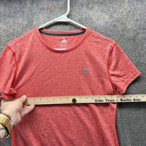 Adidas Shirt Womens Large Red Climalite Performance Athletic Running Tee - Picture 4 of 12